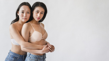 Couple of multiethnic women hugging in lingerie Free Photo Couple of multiethnic women hugging in lingerie Free Photo