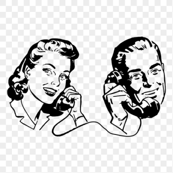 Couple phone call png sticker, | Free PNG - rawpixel