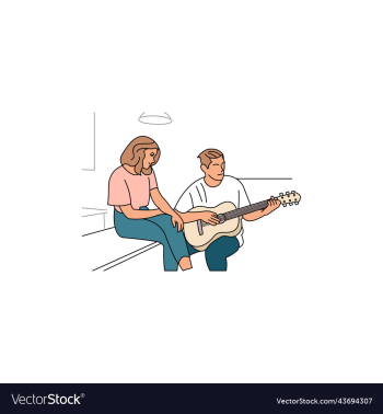 couple play guitar music design couple play guitar music design