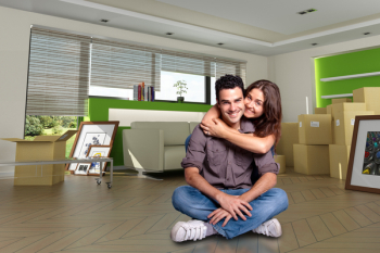 Couple sitting in the new home Couple sitting in the new home