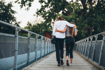 Couple Walk & Hug Couple Walk & Hug