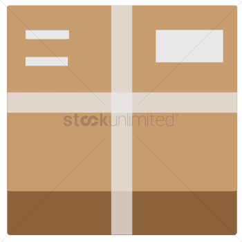 Courier box with label