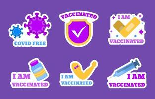 Covid 19 After Vaccine Sticker Collection Free Vector Covid 19 After Vaccine Sticker Collection Free Vector
