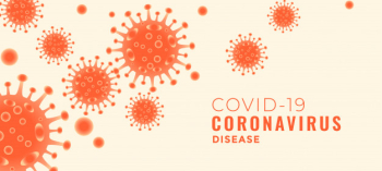 Covid-19 coronavirus disease banner with floating viruses Free Vector Covid-19 coronavirus disease banner with floating viruses Free Vector