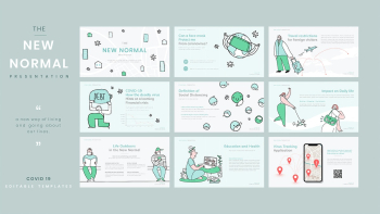COVID-19 helpful infographic template psd doodle business presentation collection