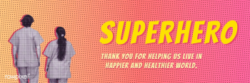 Covid-19 medical heroes on a pink background banner vector | Free  vector - 2317557