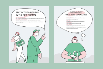 COVID-19 prevention information template vector new normal campaign advertisement