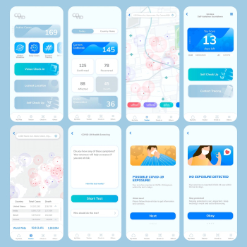 COVID-19 UI app mockup template psd mobile screen