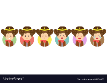 cowboy avatar with various expression cowboy avatar with various expression
