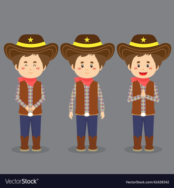 cowboy character with various expression cowboy character with various expression