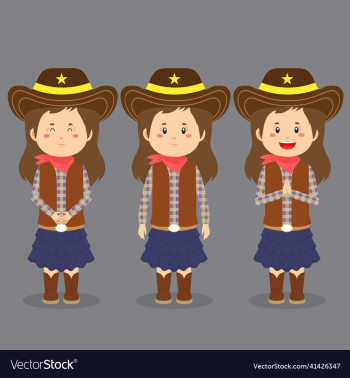 cowboy character with various expression cowboy character with various expression