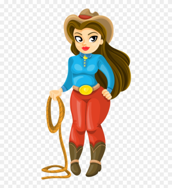 Cowboy Girl Vector Png Transparent Image - Cowboy Girl Cartoon