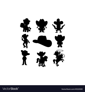 cowboy human collection set icon cowboy human collection set icon