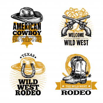 Cowboy retro emblems Cowboy retro emblems