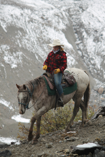 Cowgirl, Western, Canadian, Mountain, Riding, Horseback