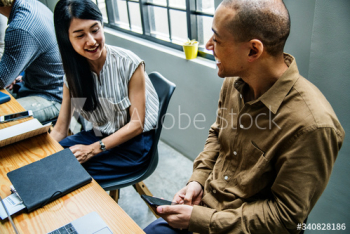 Coworkers in a business meeting Coworkers in a business meeting