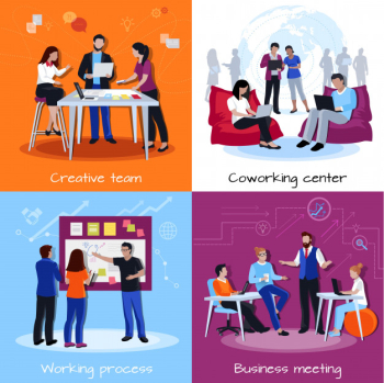 Coworking people design concept Free Vector Coworking people design concept Free Vector