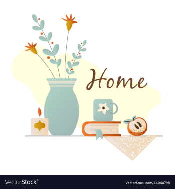 cozy seamless flowers in a vase a candle a cup cozy seamless flowers in a vase a candle a cup
