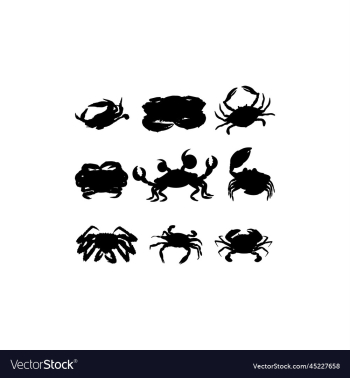 crab animal set silhouette creative design crab animal set silhouette creative design