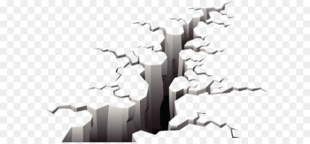 Crack in the Ground Earthquake Illustration - Damage after an earthquake 