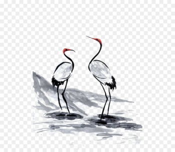 Crane Water bird Beak Wader - Watercolor Crane Crane Water bird Beak Wader - Watercolor Crane