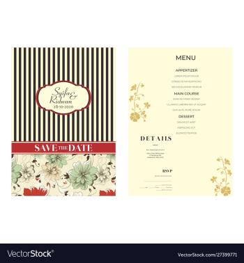 Cream background wedding invitation vector image Cream background wedding invitation vector image