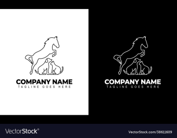 creative a horse dog cat logo design creative a horse dog cat logo design