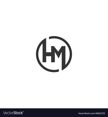 creative abstract letter hm logo design