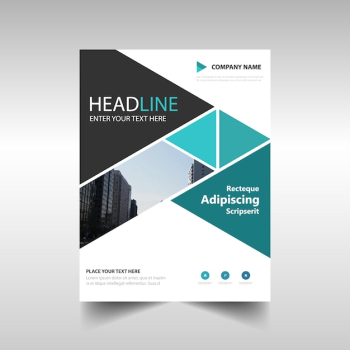 Creative annual report template with triangular shapes