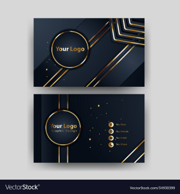 creative black dark business card template modern