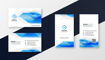 Creative blue abstract business card design Free Vector Creative blue abstract business card design Free Vector