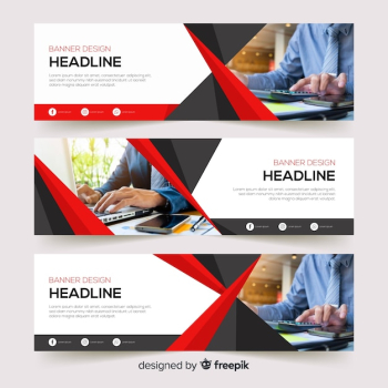 Creative business banner template with photo Creative business banner template with photo