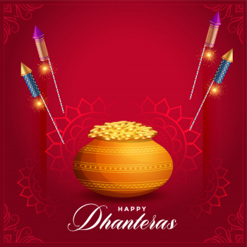 Creative dhanteras festival card with rocket fire cracker Free Vector Creative dhanteras festival card with rocket fire cracker Free Vector