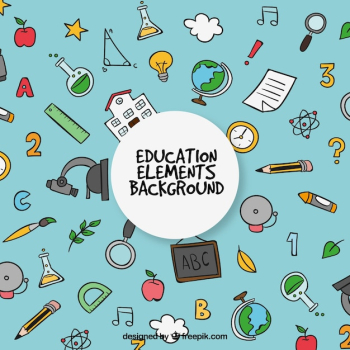 Creative education background with elements Creative education background with elements