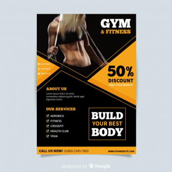 Creative fitness flyer template design