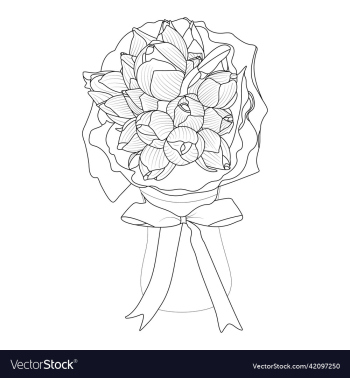 creative floral hand drawn flower line art design