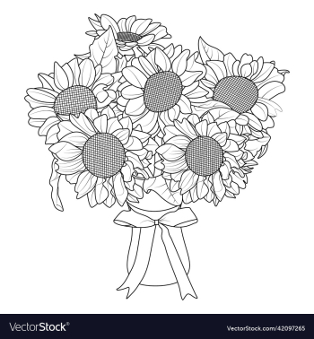 creative floral hand drawn flower line art design