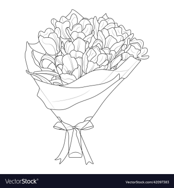 creative floral hand drawn flower line art design