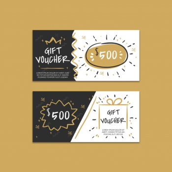 Creative gift voucher mockup Free Psd