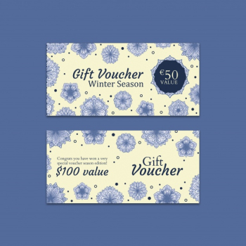 Creative gift voucher mockup Free Psd