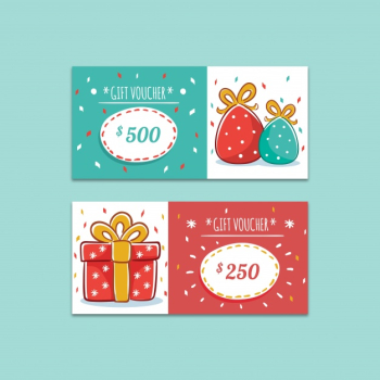 Creative gift voucher mockup Free Psd