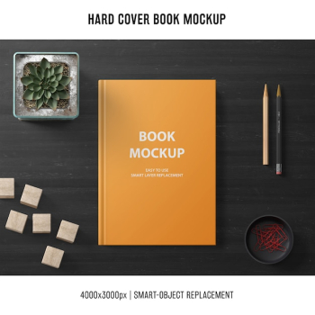 creative hard cover book mockup