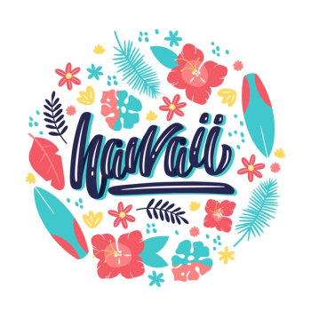 Creative hawaii city lettering Free Vector Creative hawaii city lettering Free Vector