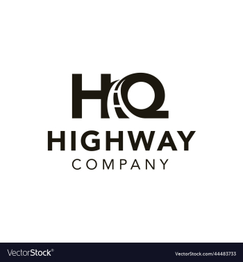 creative initial letter hq highway road logo