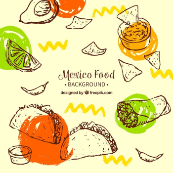 Creative mexican food background Creative mexican food background