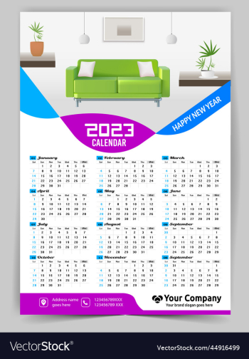 creative monthly 2023 wall calendar design