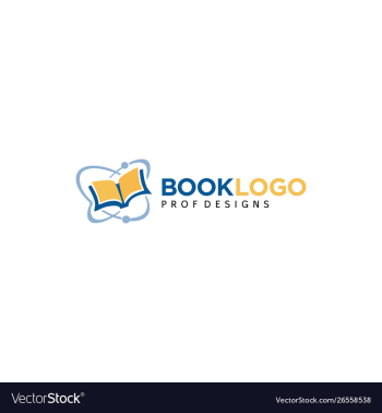 Creative science book atom flying book logo icon vector image Creative science book atom flying book logo icon vector image