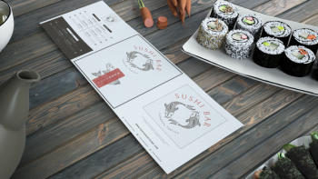 Creative sushi bar menu mockup Free Psd