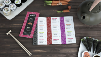 Creative sushi bar menu mockup Free Psd