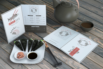 Creative sushi bar menu mockup Free Psd